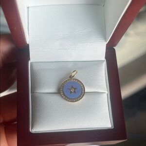 14k Gold and Blue Diamond Star Pendant